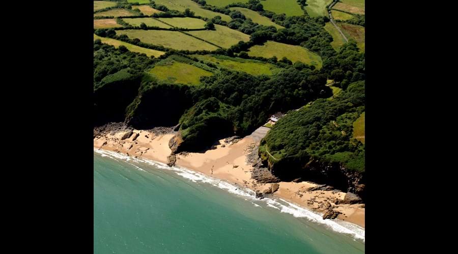 Aerial view of Waterwynch and the beautiful coastline